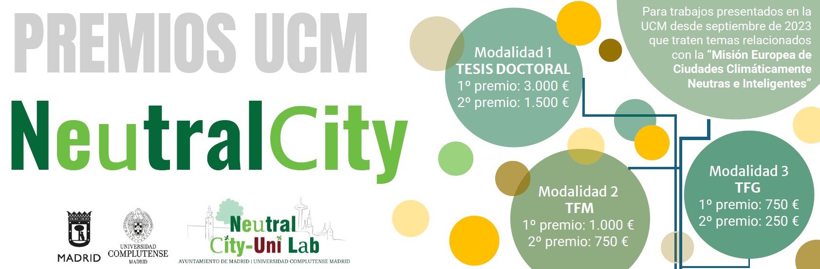 Convocatoria de Premios para TFG, TFM y Tesis doctorales de la UCM que contribuyan a la “Misión Europea de ciudades climáticamente neutras e inteligentes”